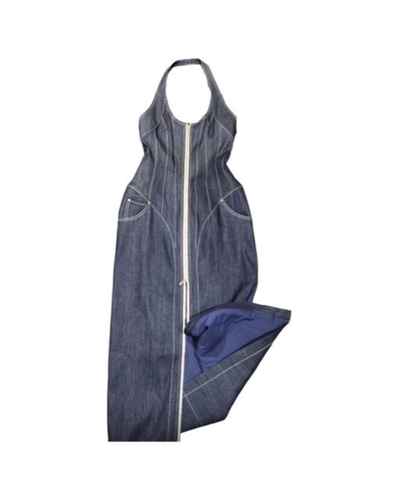 SCHIAPARELLI Halter Corset Denim dress by Schiaparelli - Pickle