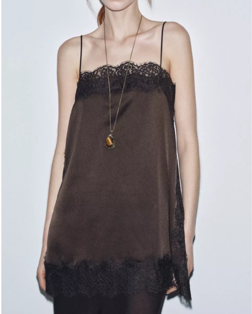 chinese dress ladies JENA TANG | Zara Satin Lace-up Slip Dress main image 1