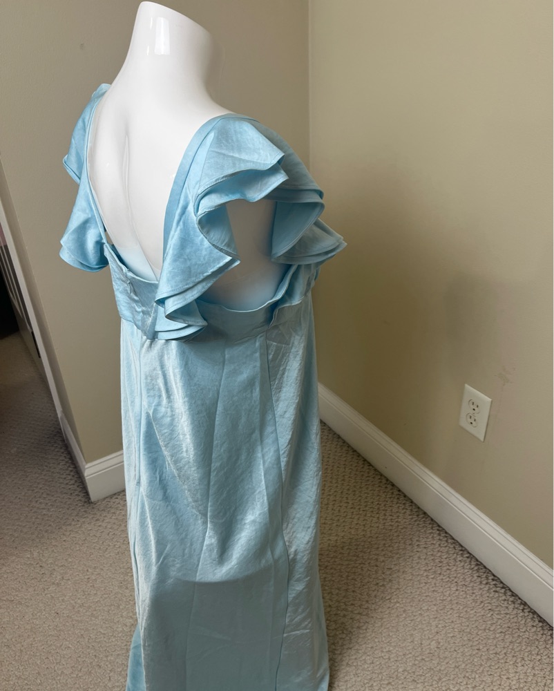 blue lace silk dress EDA main image 0