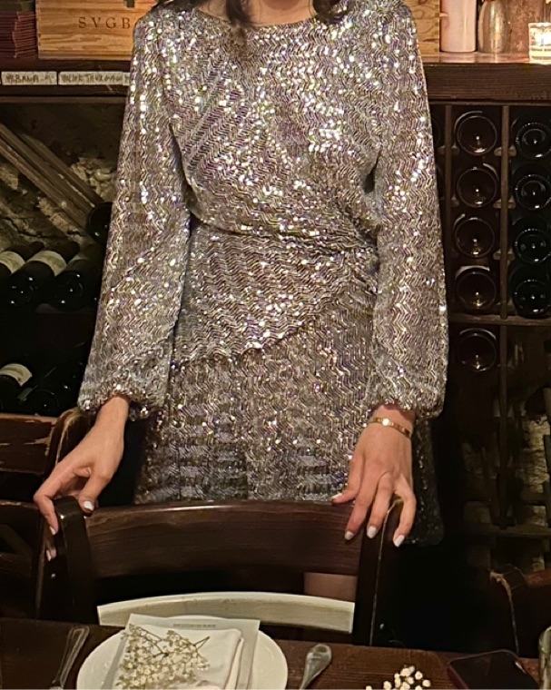 MAJE Sequin Silver Dress by Maje - Pickle