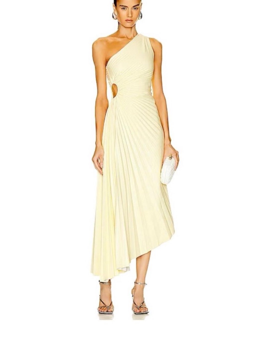 ALC Yellow Pleated Dress by ALC - Pickle