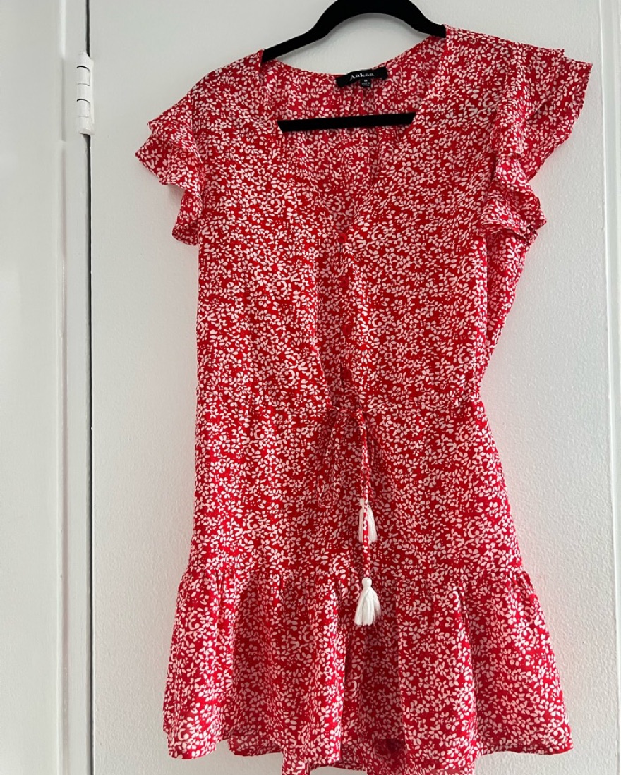 Vici Red Floral Romper - Image 2