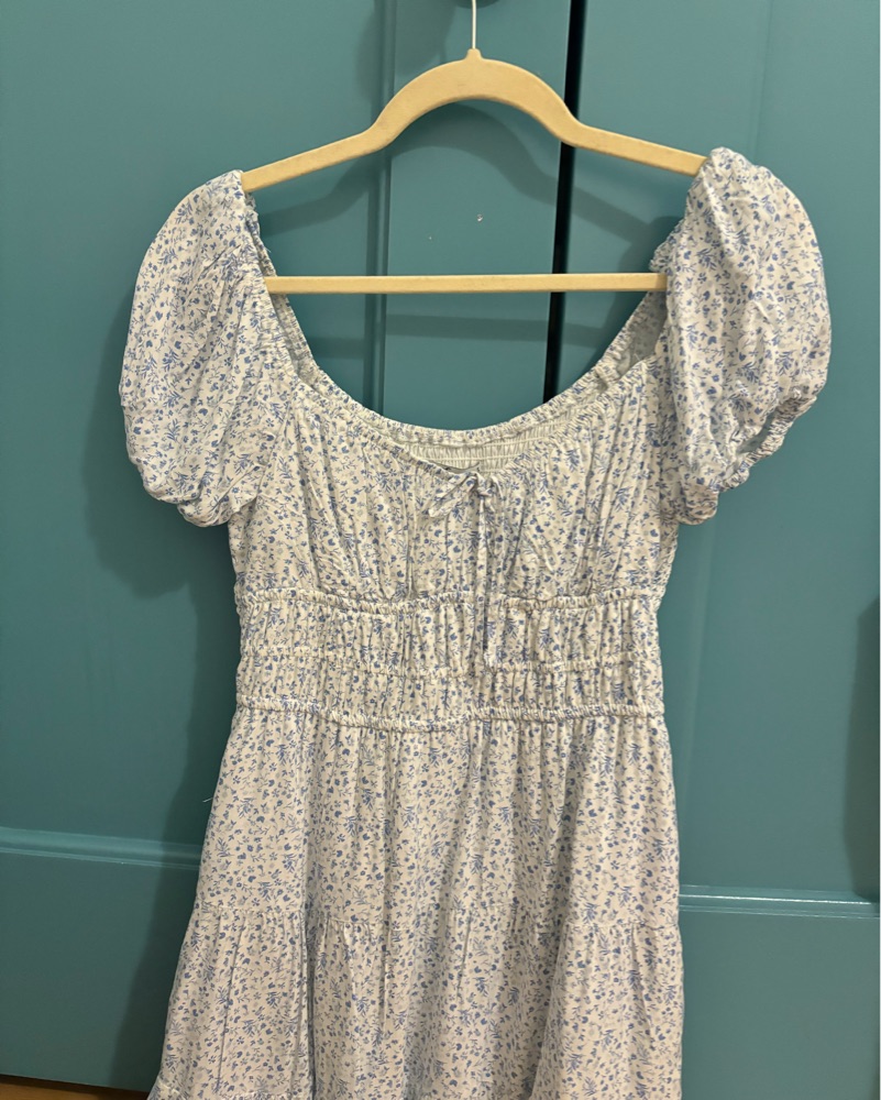 Blue and White floral mini dress by Hollister - Pickle