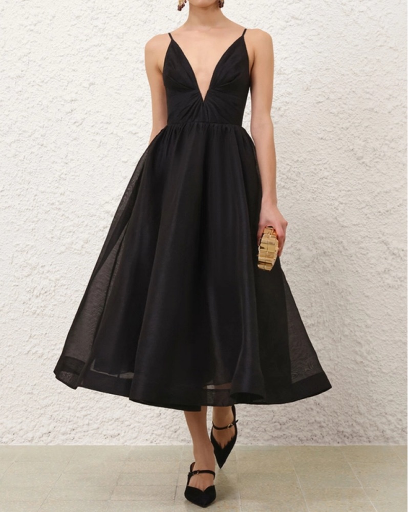 Zimmerman HYPNOTIC V NECK MIDI DRESS by Zimmermann