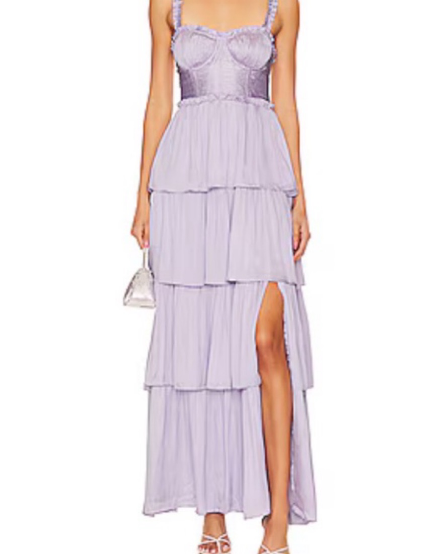 Purple Tiered Maxi Dress - Image 1