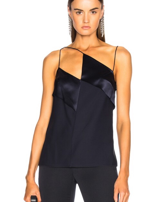 Dion Lee Silk Camisole In Dark Navy Blue - Image 1