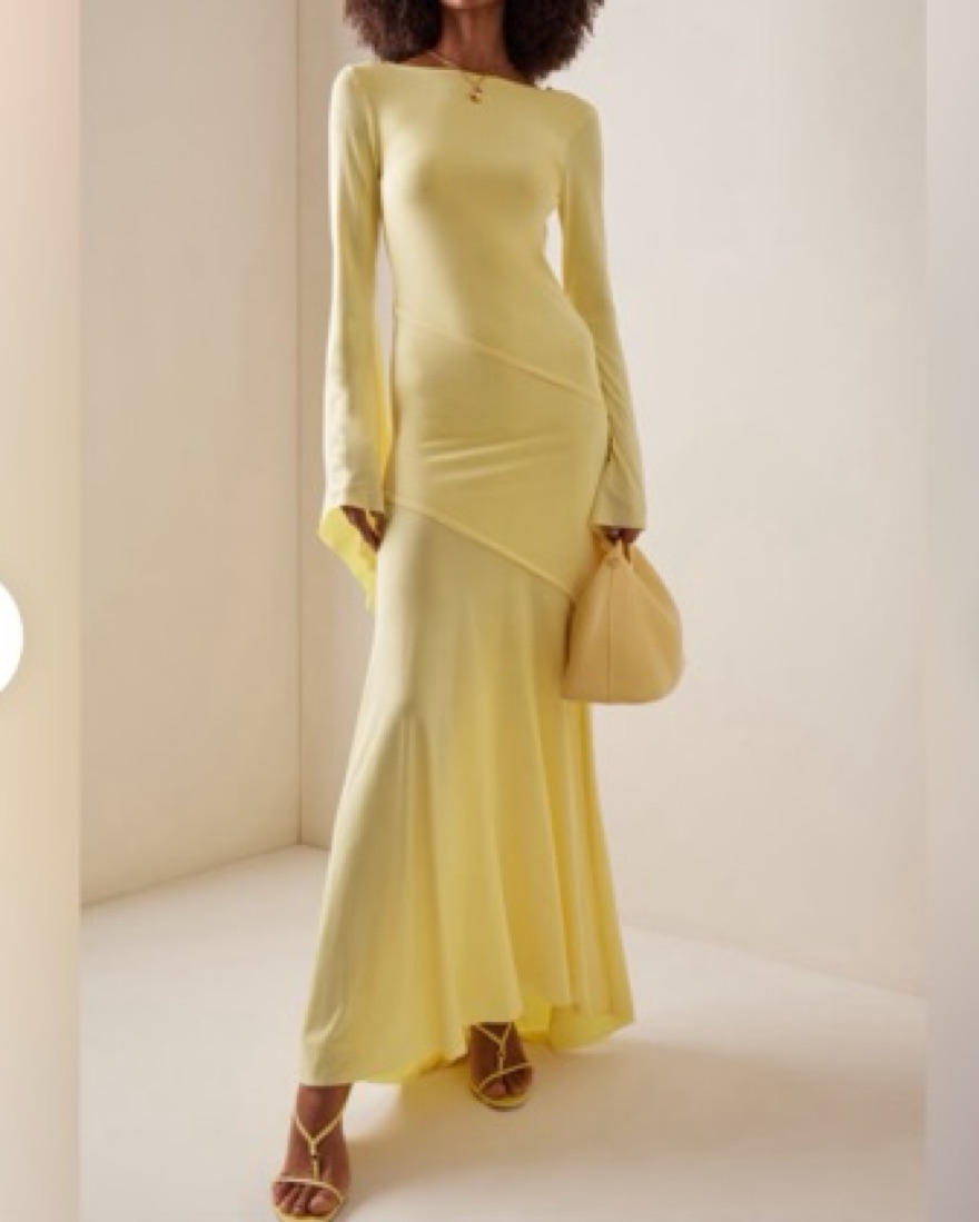 SIEDRES Alin Open-Back Jersey Maxi Dress by Siedres - Pickle