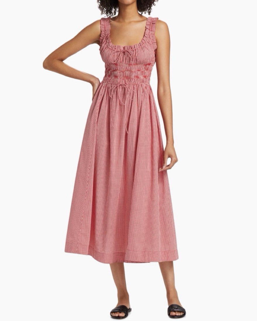 open lace back dress Emmaretta Gingham Midi Dress  Petite Chrie