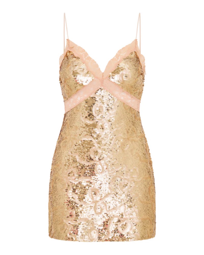 LSF Finta Sequin Mini Dress by LoveShackFancy - Pickle