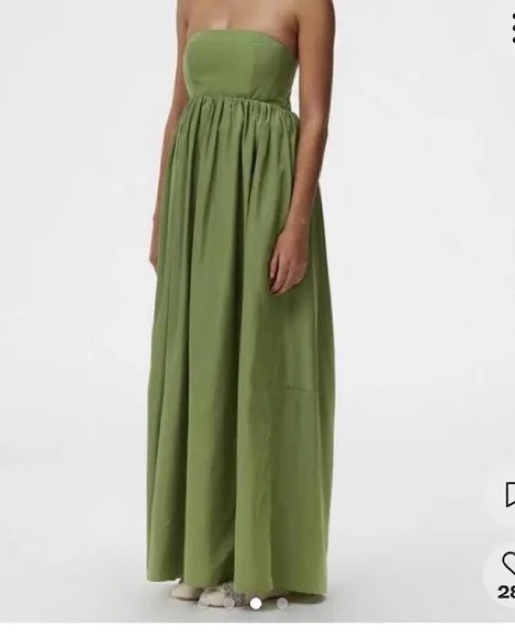 Tibi Chic Green Strapless Maxi Dress by Tibi - Pickle