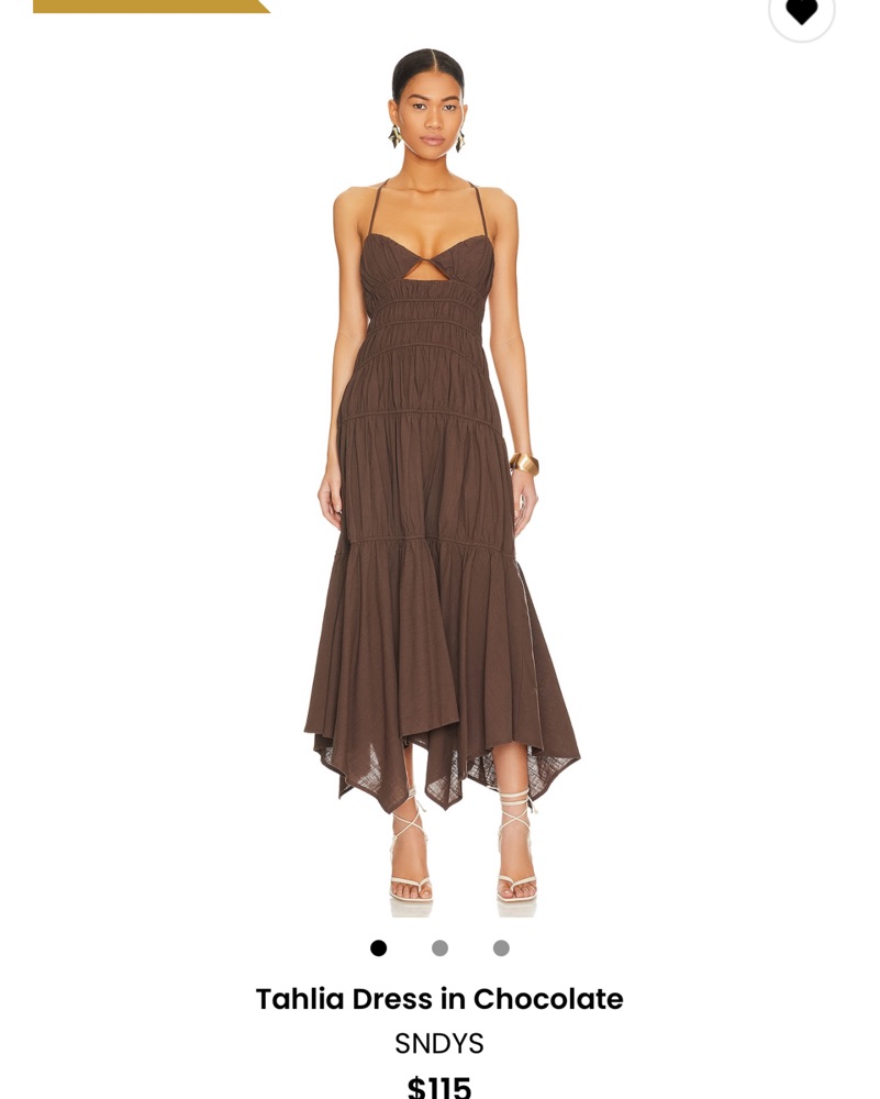 open lace back dress Chocolate Brown Midi Dress main image 0