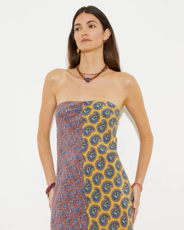 chinese dress ladies Charlize Maxi Dress in Rainbow Boteh – Proud Poppy Clothing