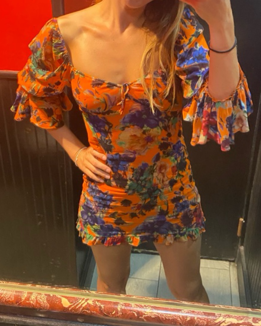 Rat & Boa Orange Mini Dress - Image 1