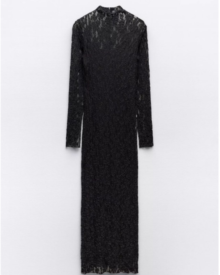 knee length dresses for ladies ZARA. Black midi dress with lace and pleats Ts  Hibuy market