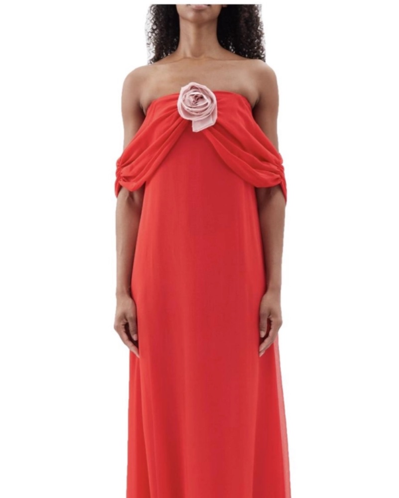 long fitted off the shoulder dress Charcoal Off Shoulder Maxi Dress