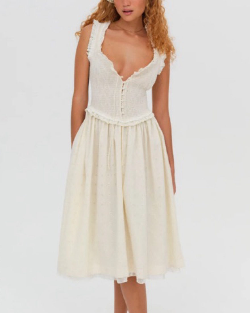 chinese dress ladies A.L.C. Women's Astrid Lace Midi Dress in Beige, Size 14 main image 0