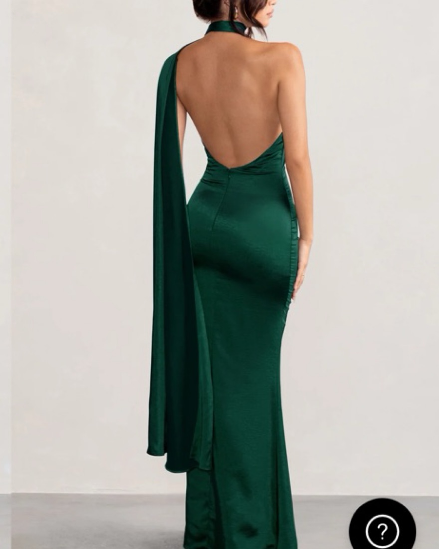 Emerald Green Scarf Dress - Image 2
