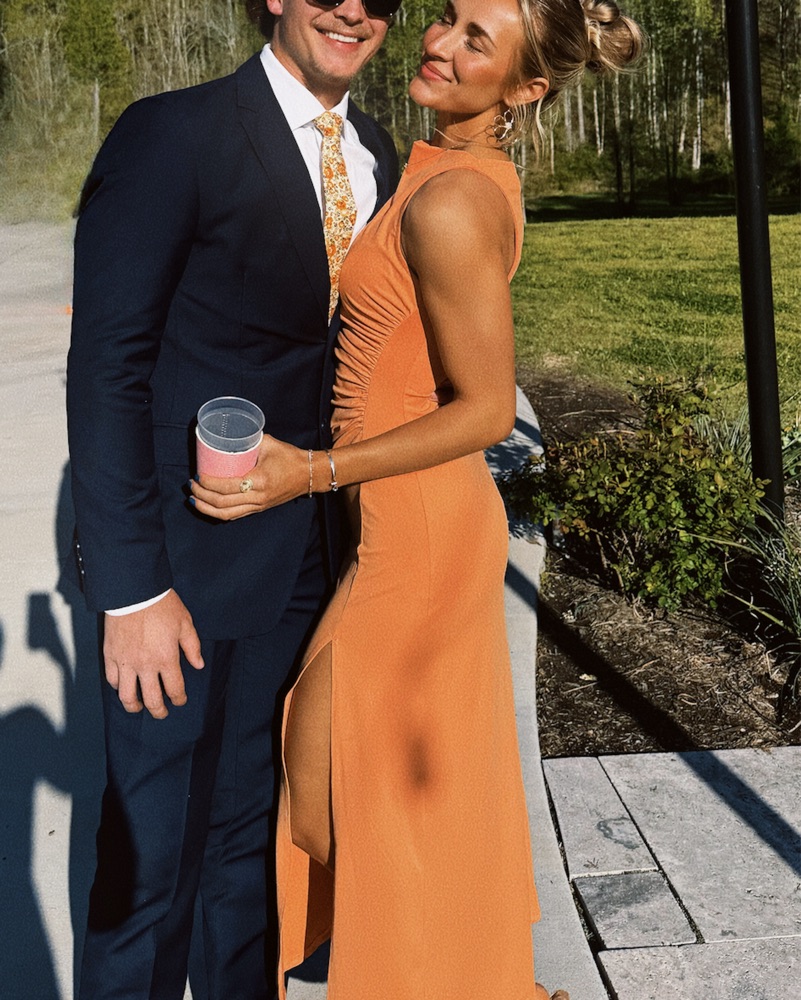 Chic Orange High Neck Maxi Dress - Image 4