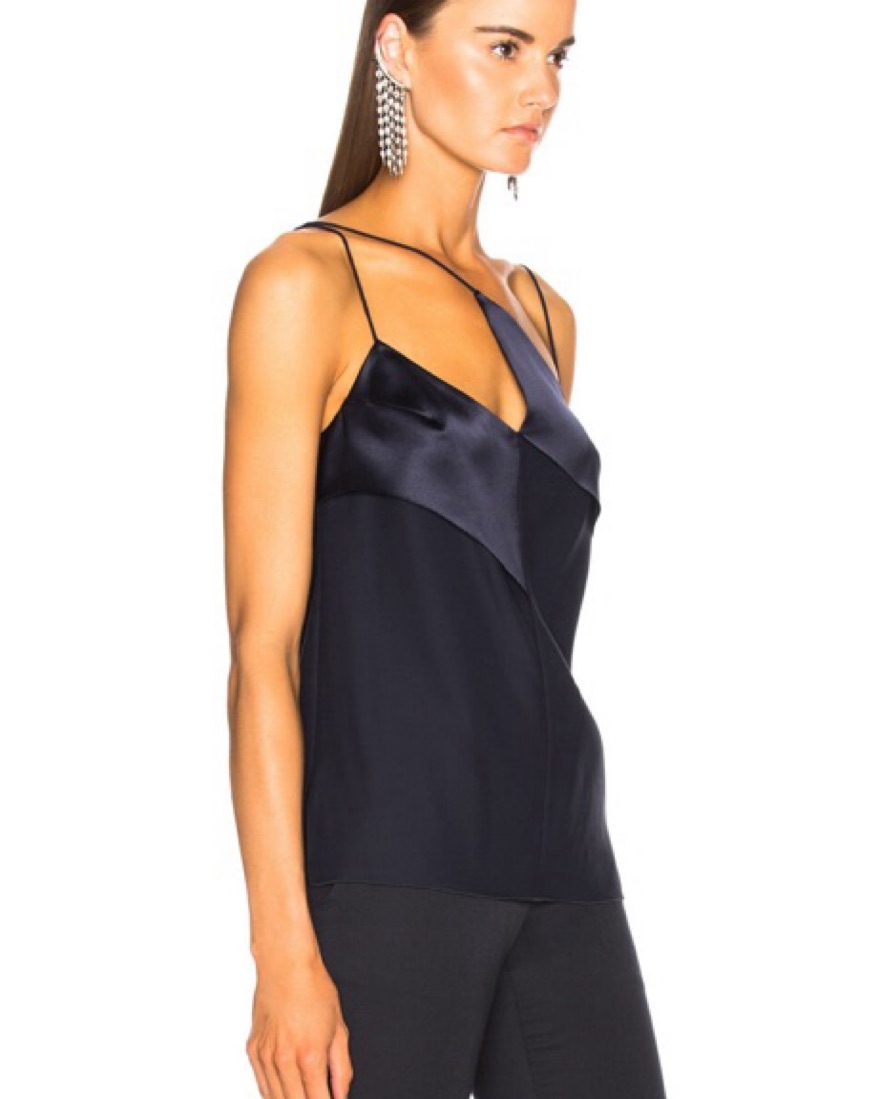 Dion Lee Silk Camisole In Dark Navy Blue - Image 5