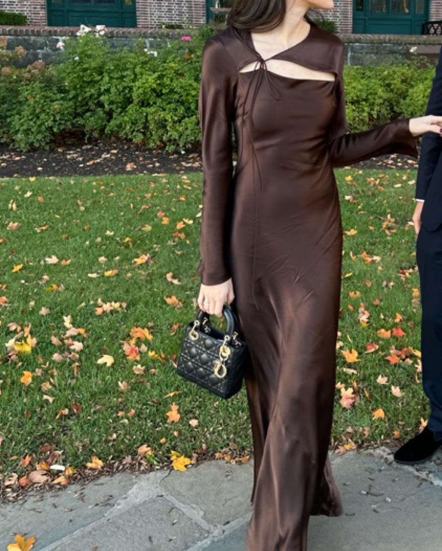 Silk Brown Sir The Label Dress by SIR THE LABEL - Pickle