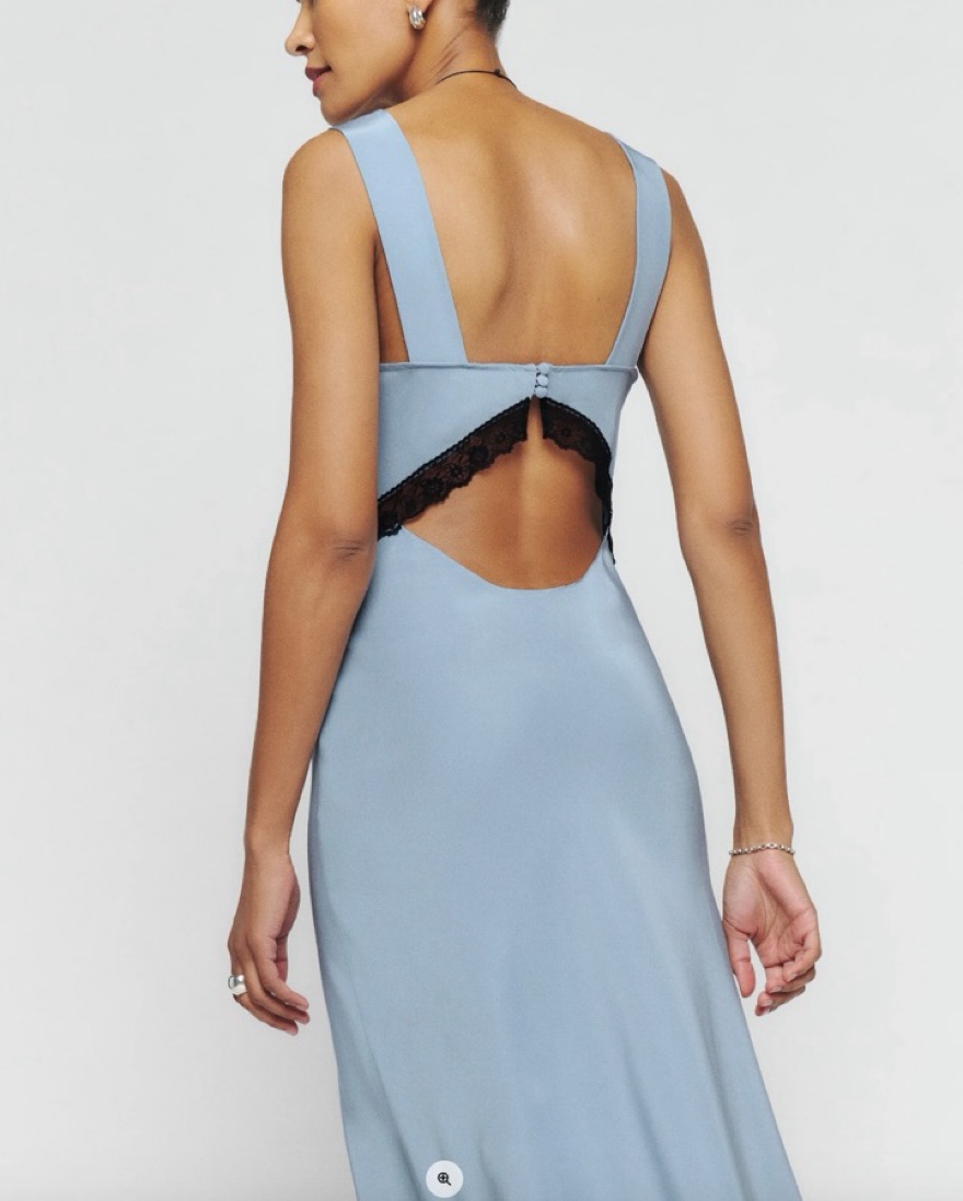 knee length dresses for ladies Dahlia Feather Trim Midi Dress-Baby Blue – Moda Glam Boutique main image 0