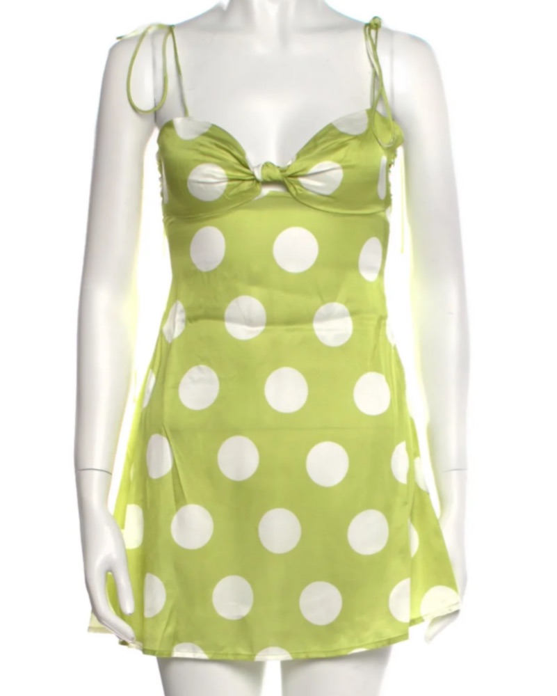 for love and lemons green polka dot dress Green Polka Dot Kennedy Midi Dress main image 1