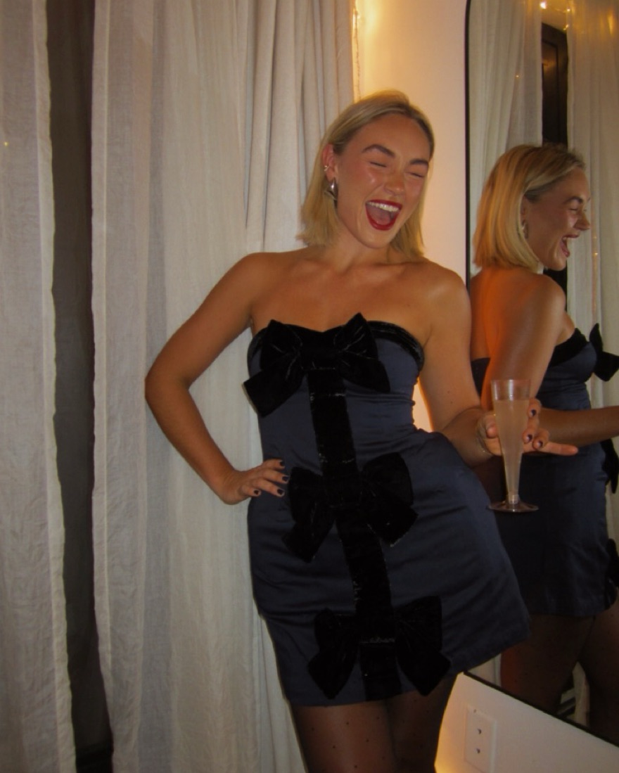 Rezerve Vuse Go Neva Strapless Bow-Detail A-Line Mini Dress in Ivory US