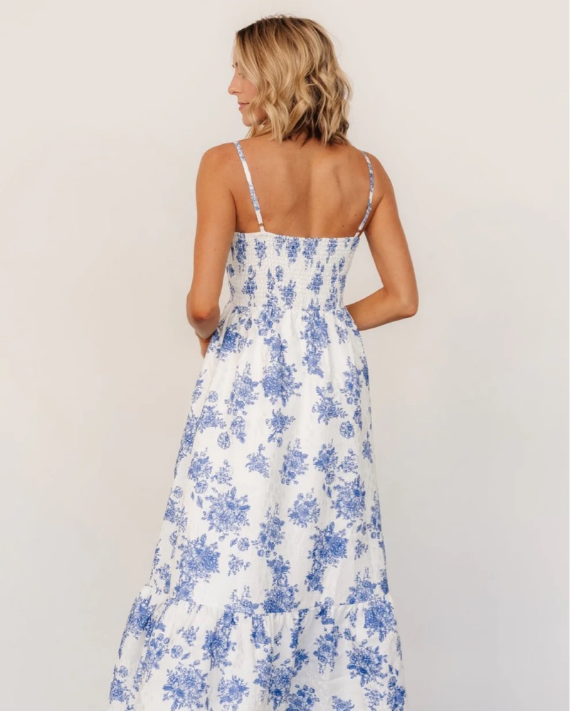 Romantic Floral Midi Dress by Baltic Born - Pickle