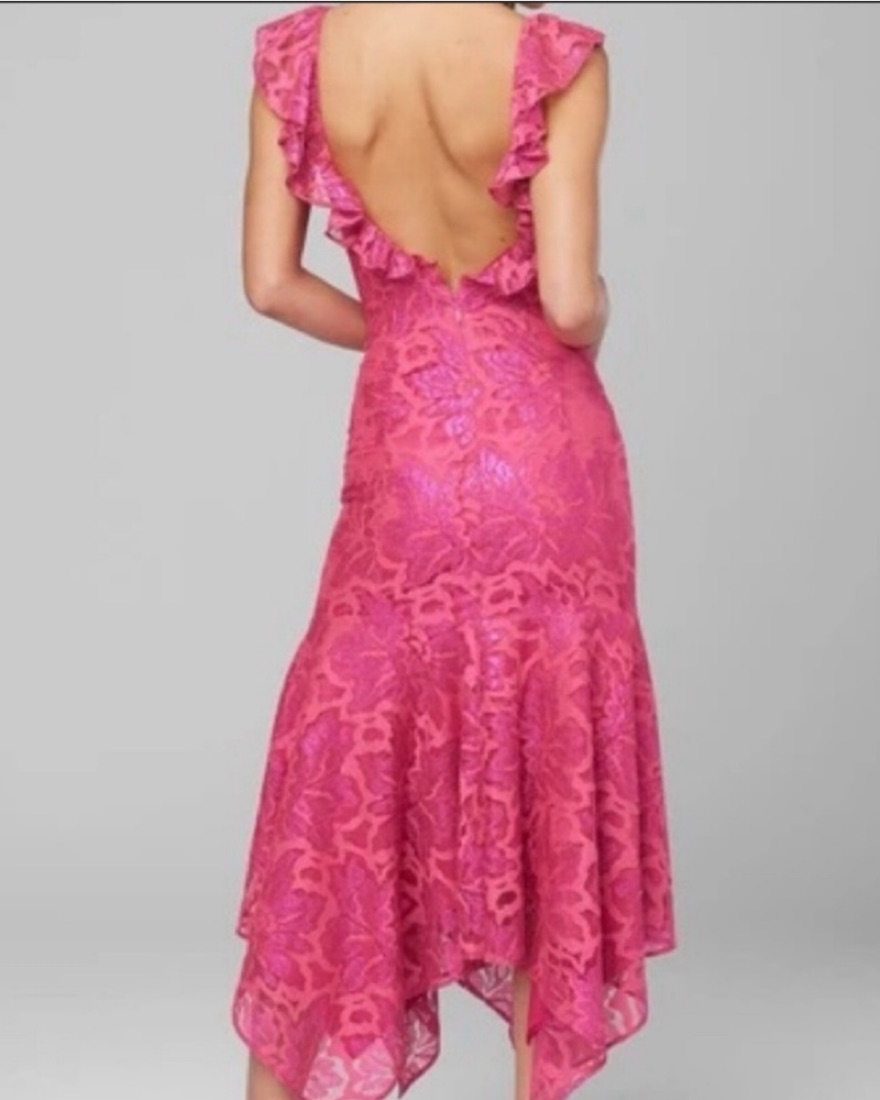 BEBE lace ruffle midi dress Size 12  - Image 2