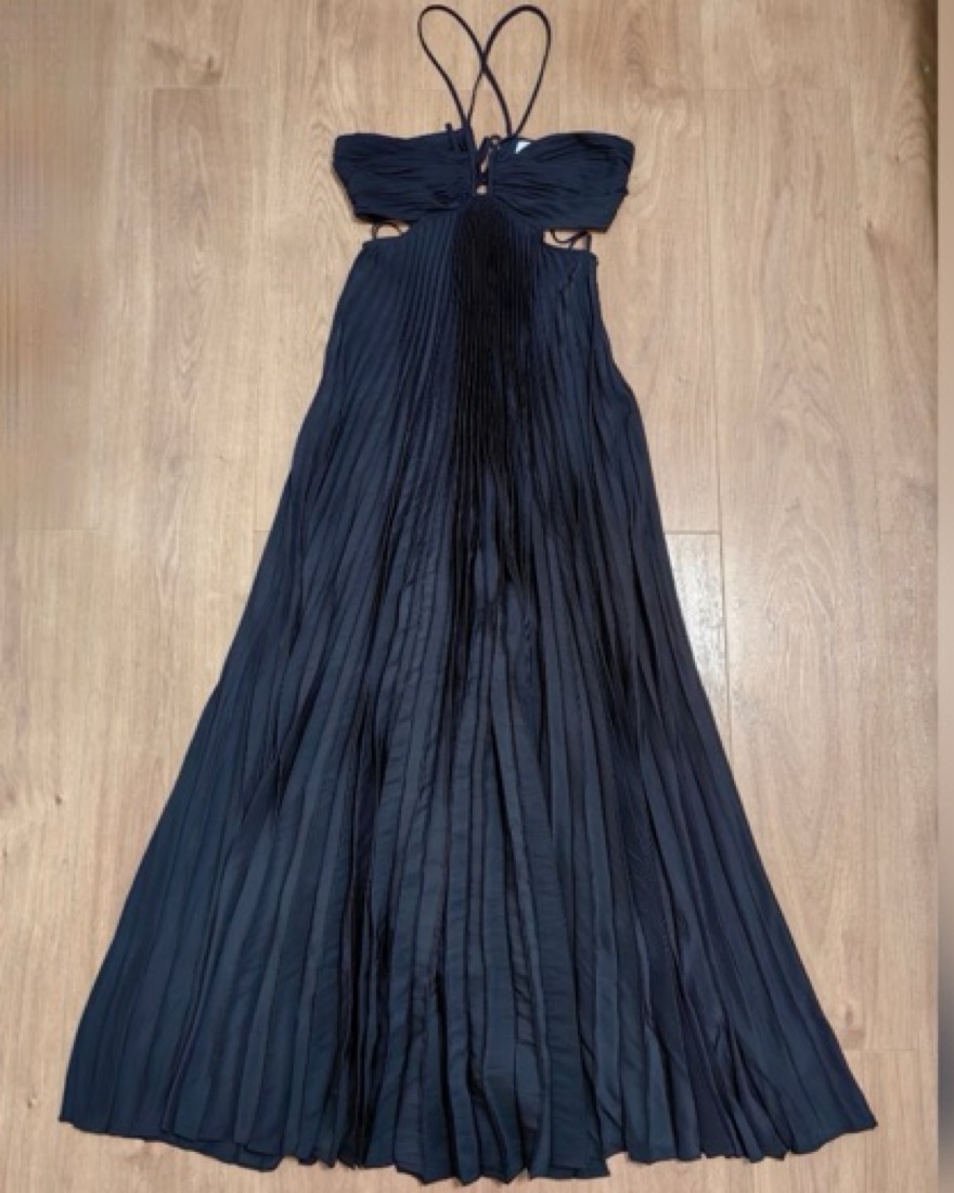 A.L.C. PLEATED MAXI MOIRA DRESS / GOWN by ALC - Pickle