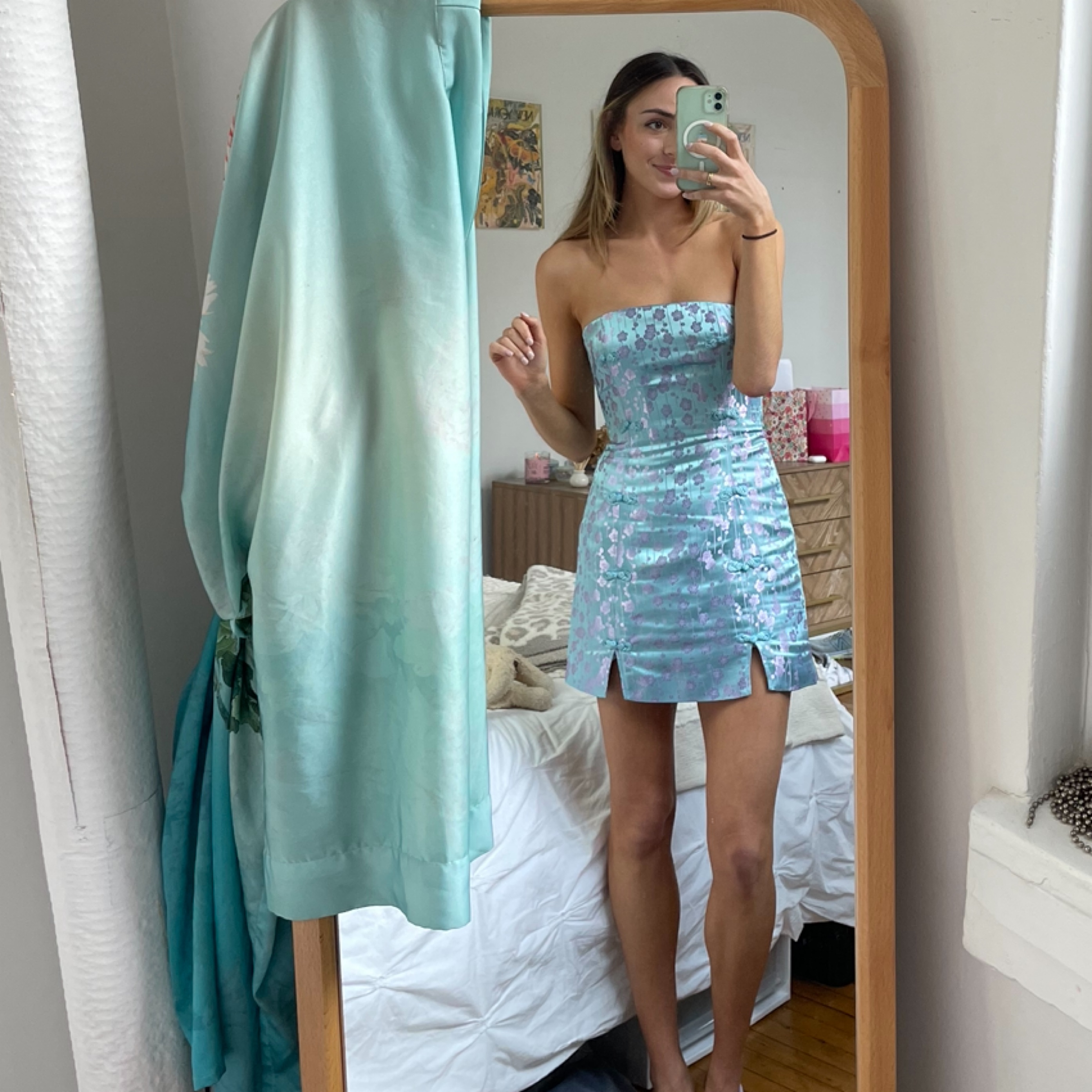 knee length dresses for ladies Sau Lee Iris Mini Dress, White main image 1