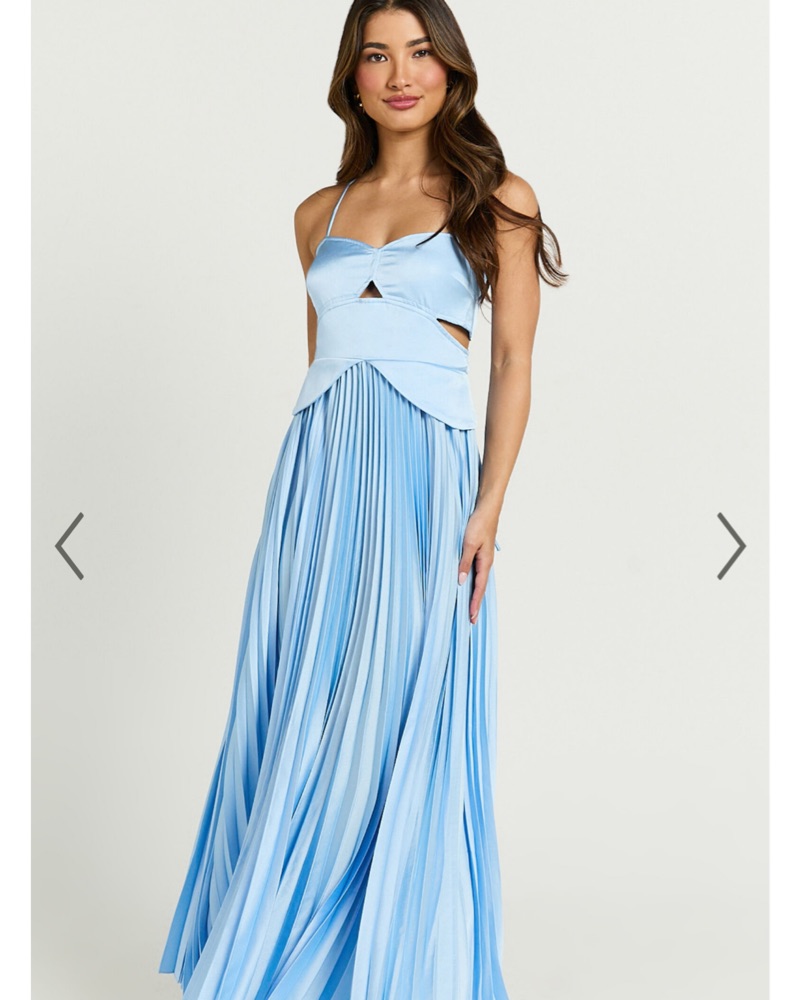 Shay Maxi Dress - Cut Out Pleated by Showpo - Pickle