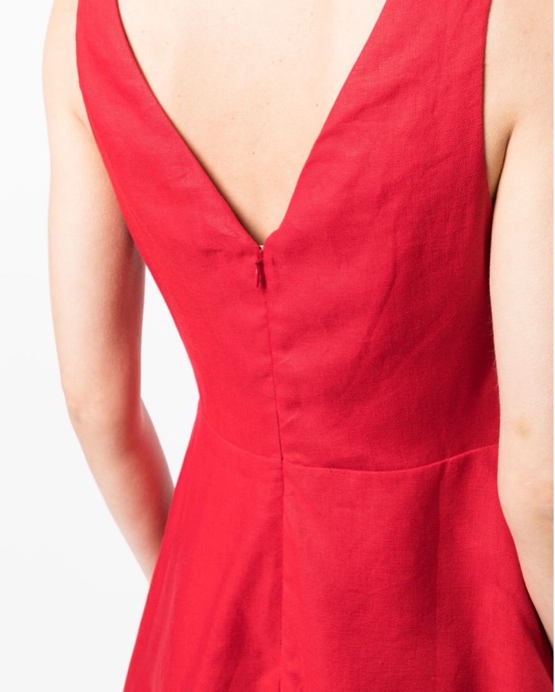 Reformation Zenni Linen Mini Dress Red by Reformation - Pickle