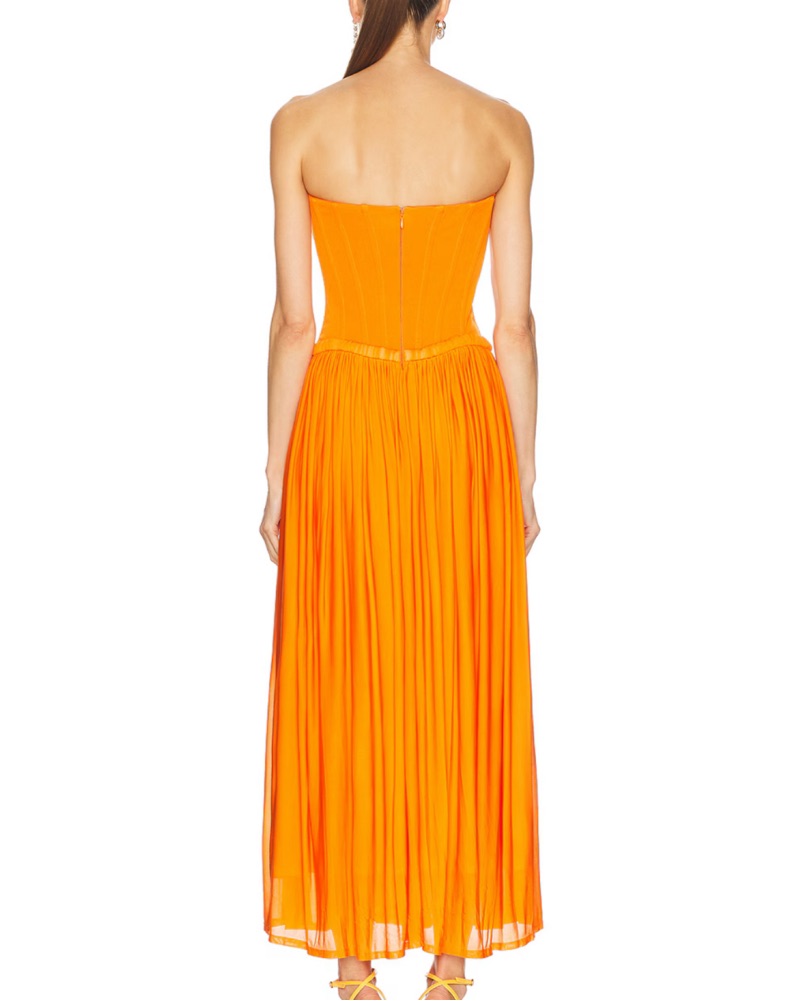 chinese dress ladies Imogen Lace Bustier Midi Dress  SIMKHAI