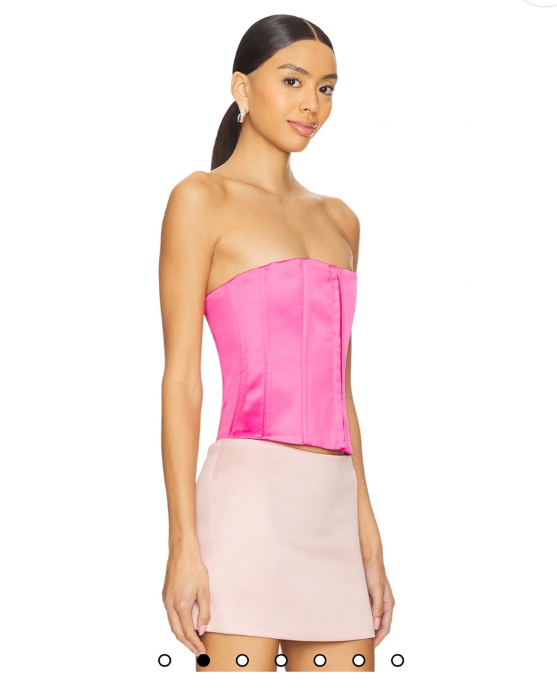 Guizio Satin Corset In True Pink by Guizio - Pickle