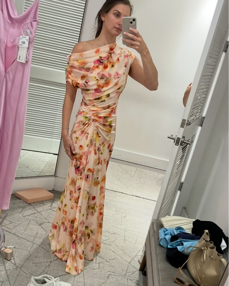 chinese dress ladies Poppy One Shoulder Satin Gown