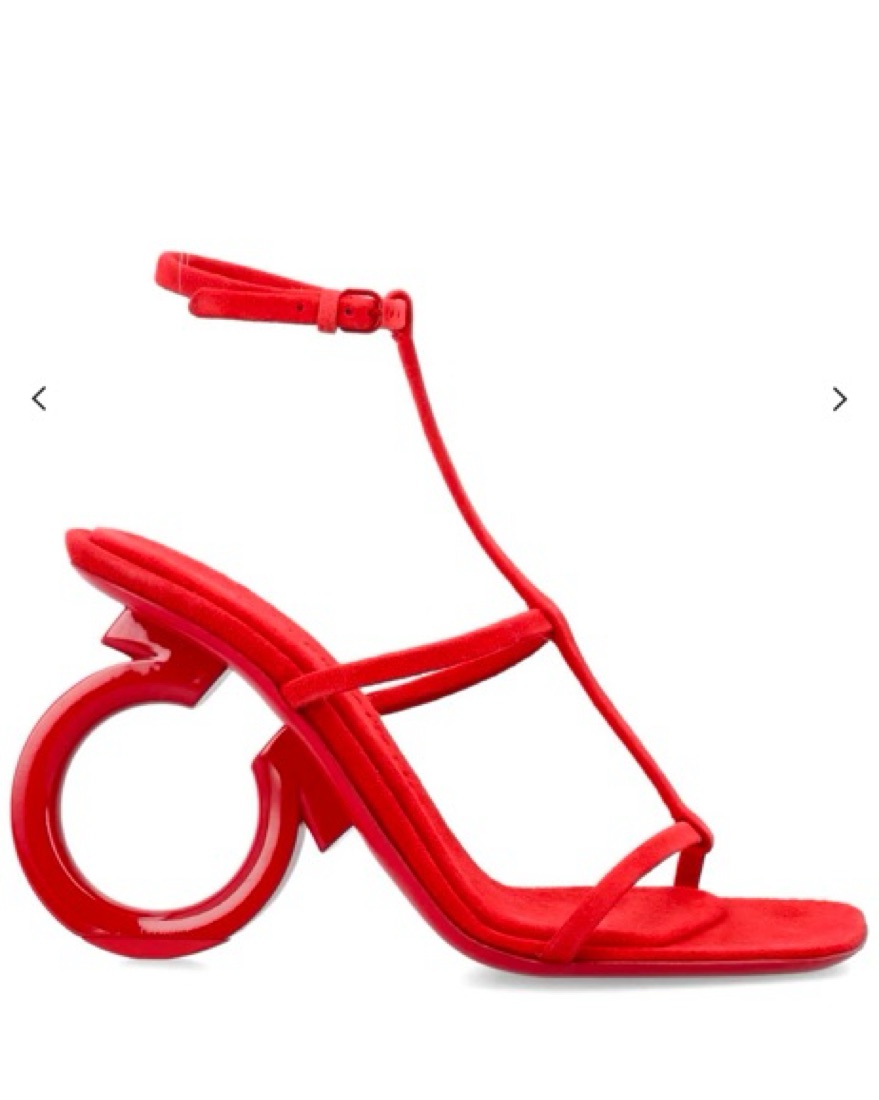 Ferragamo Elina Square-Toe Sandals Heels - Image 4