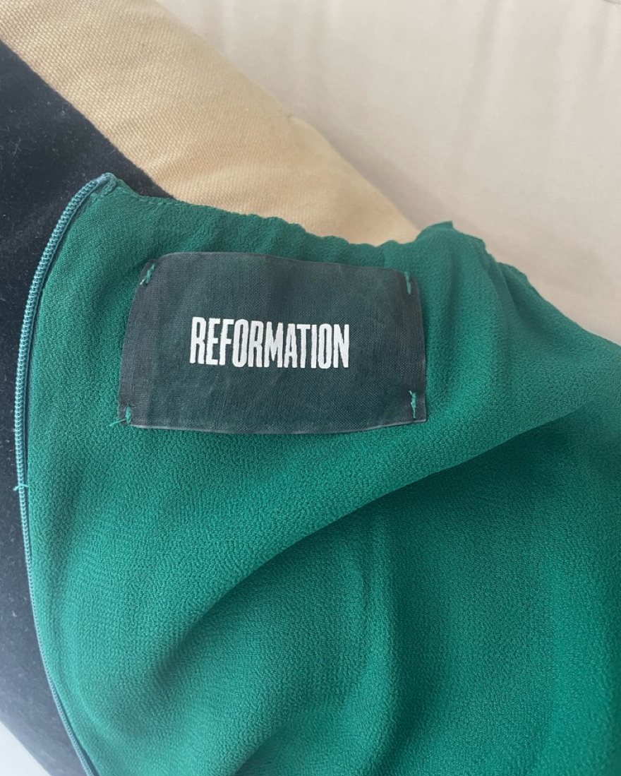 REFORMATION Green Ruffle Dress - Image 6