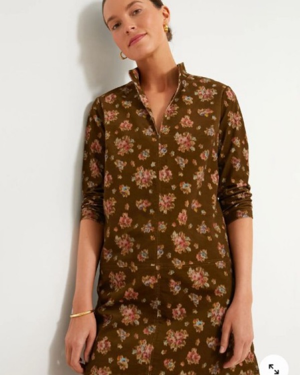 Hazel Bouquet Corduroy Clifton Dress by Tuckernuck - Pickle
