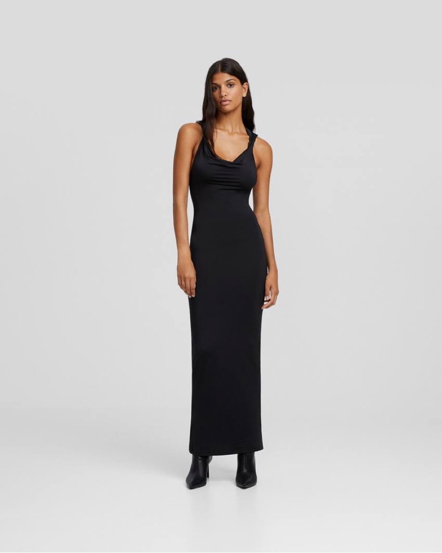 Bershka Hooded Maxi Dress by Bershka - Pickle