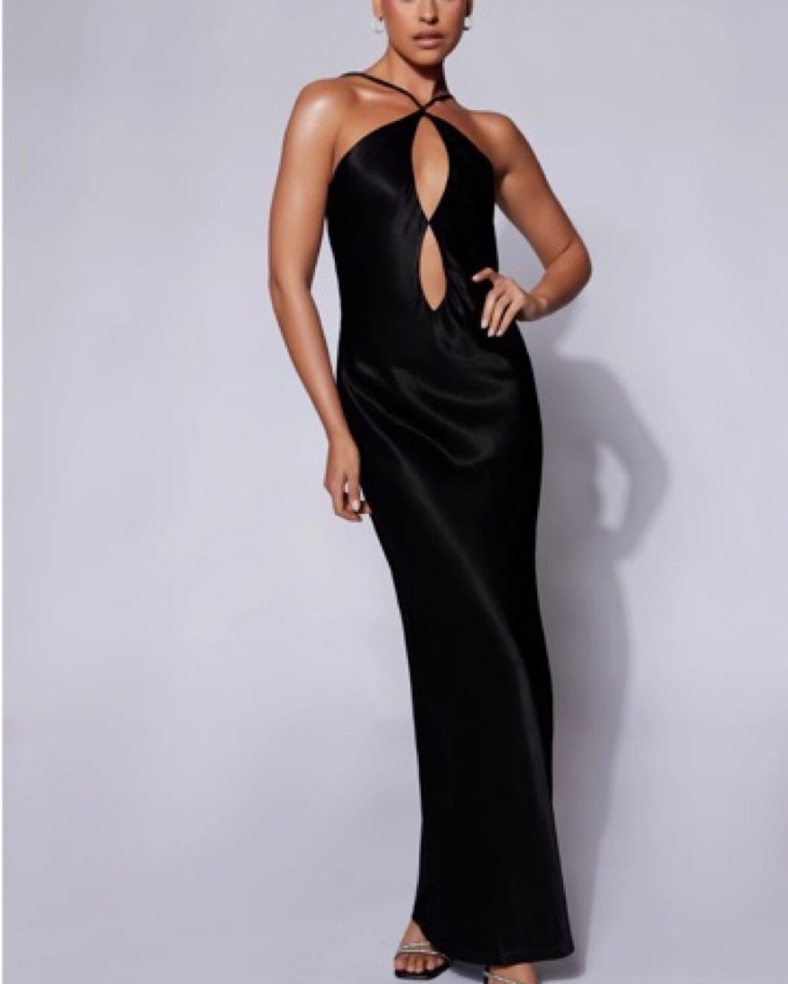 chinese dress ladies Ciao Lucia Reine Satin Maxi Dress Black main image 0