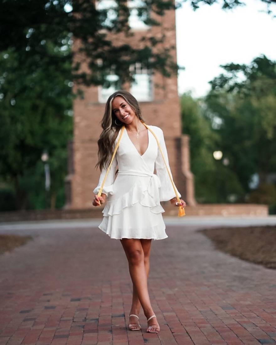 White Selfie Leslie Graduation Dress  - Image 1