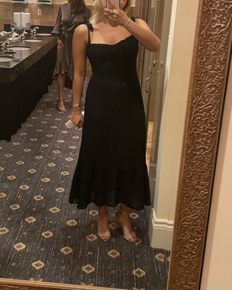 Reformation black Dress With Tie Straps by Reformation - Pickle