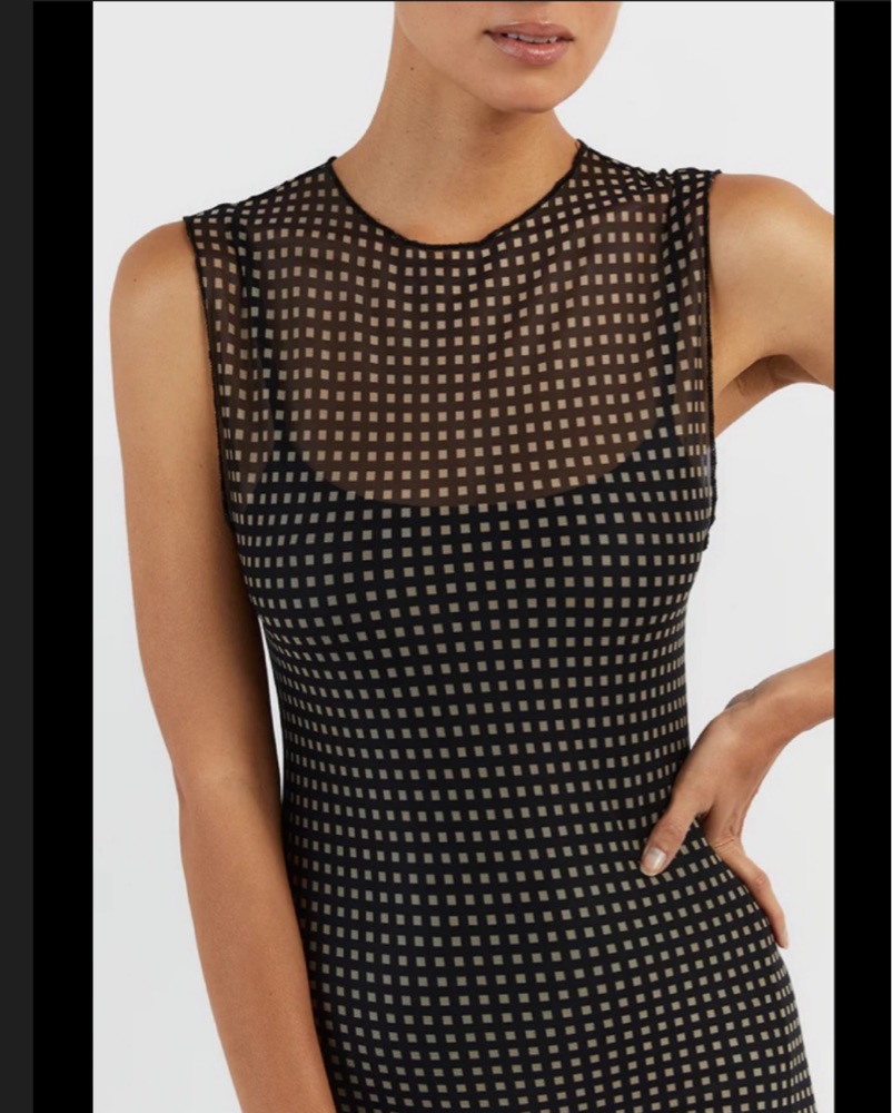 HUDSON Women's Cut Out Sleeveless Maxi Dress - Black Cotton Stretch With Side Slit