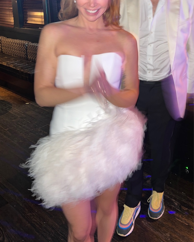 david koma blue feather dress DAVID KOMA FEATHER TOP – Iryna Sigunava main image 1