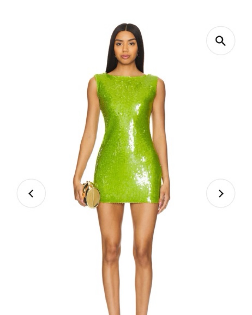 Lime Green Sequin Dress by Kim Shui - Pickle