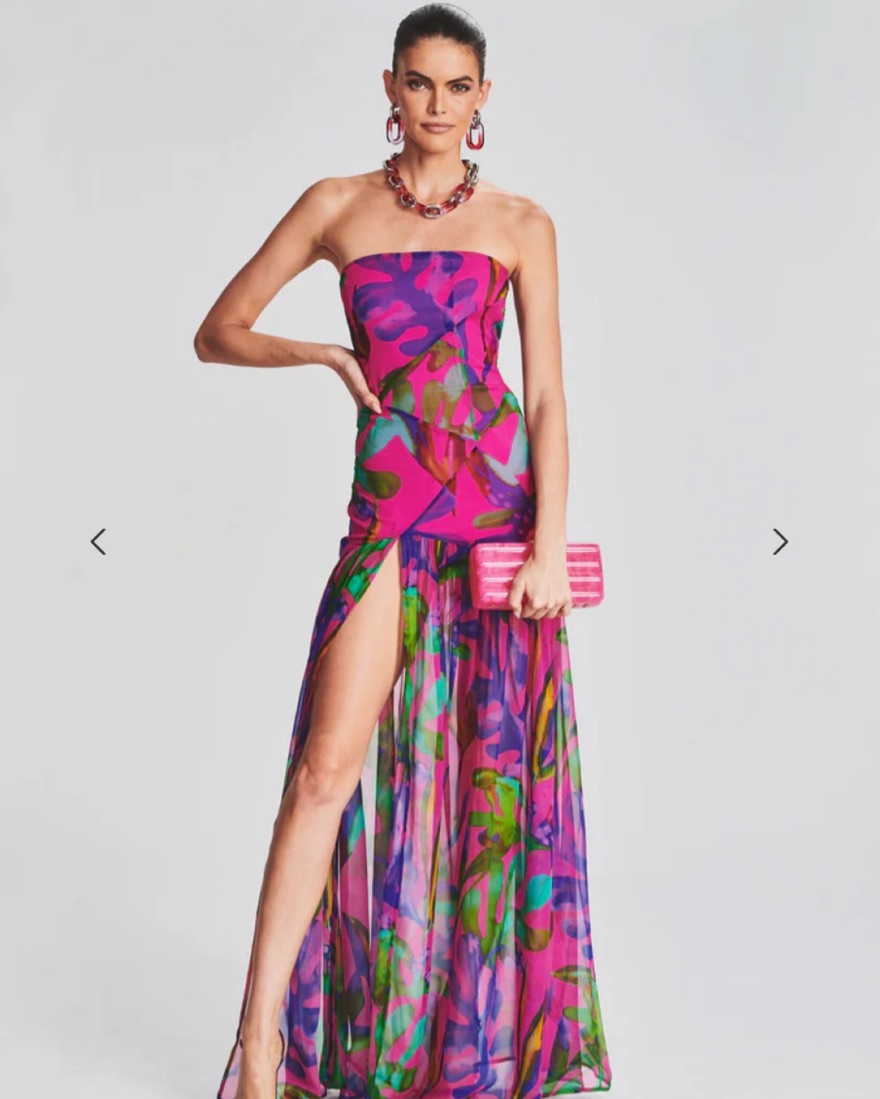 Retrofete NICOLE SILK CHIFFON DRESS by Retrofete - Pickle
