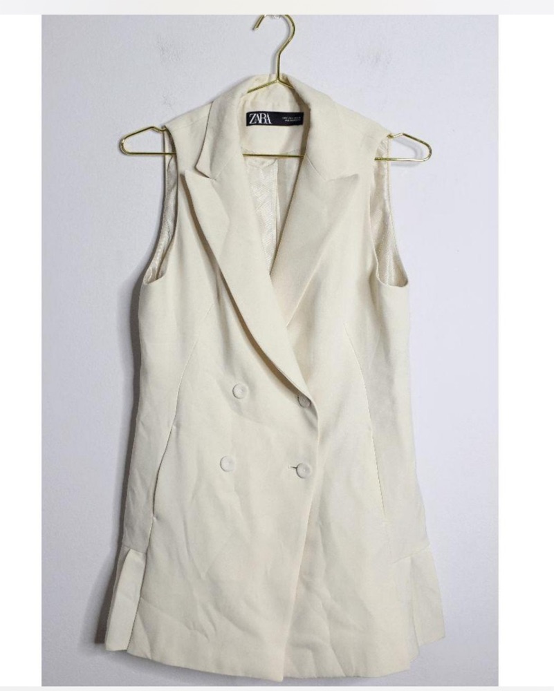 Zara cream sleeveless blazer dress by Zara - Pickle