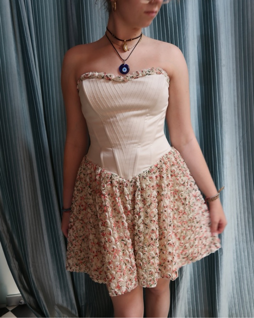 Betsey Johnson Strapless Flower Dress - Image 1
