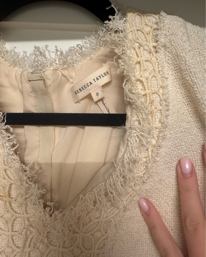 Chic Textured Ivory Dress by Rebecca Taylor - Pickle